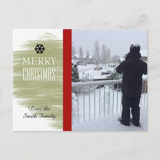 Modern Gold Swatch Holiday Photo Card (Front)