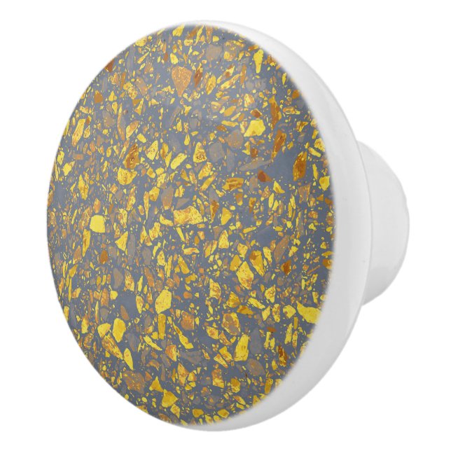 Modern Gold Terrazzo Pattern Ceramic Knob (Right)