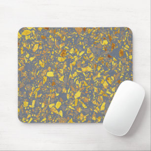 Modern Gold Terrazzo Pattern Mouse Pad