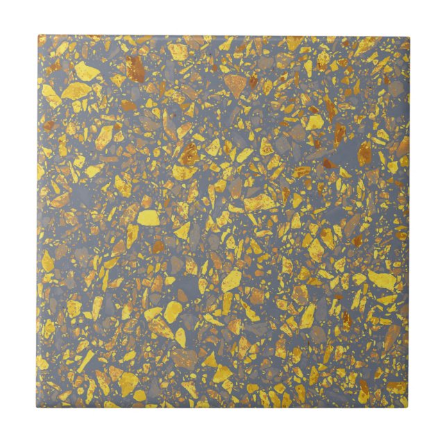 Modern Gold Terrazzo Pattern Tile (Front)