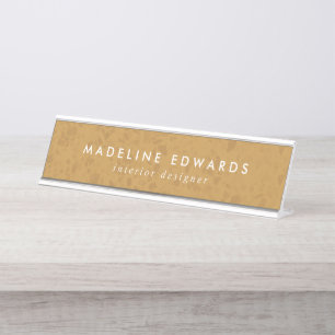 Modern Gold Terrazzo Personalised Desk Name Plate
