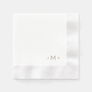Modern Gold Text Monogram Wedding Coined Napkin