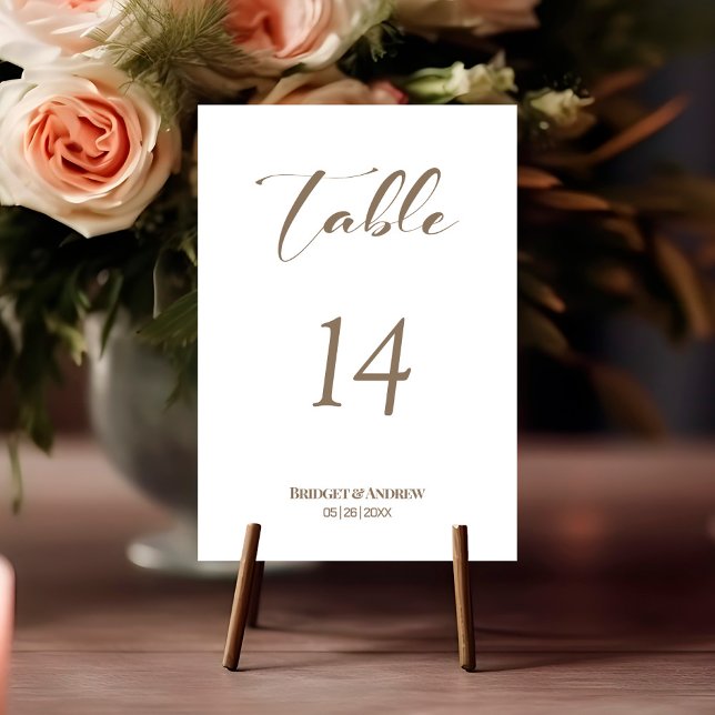 Modern Gold Text Wedding Table Number (Creator Uploaded)