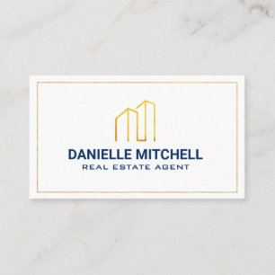Modern Gold Texture Building Logos  Business Card