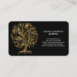 Modern Gold Tree of Life Wellness Life Coach Business Card