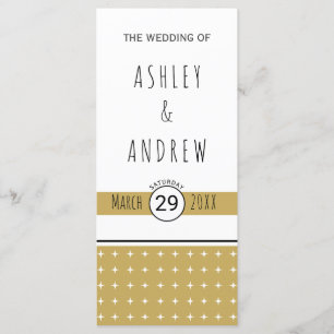 Modern gold typography geometric wedding program programme