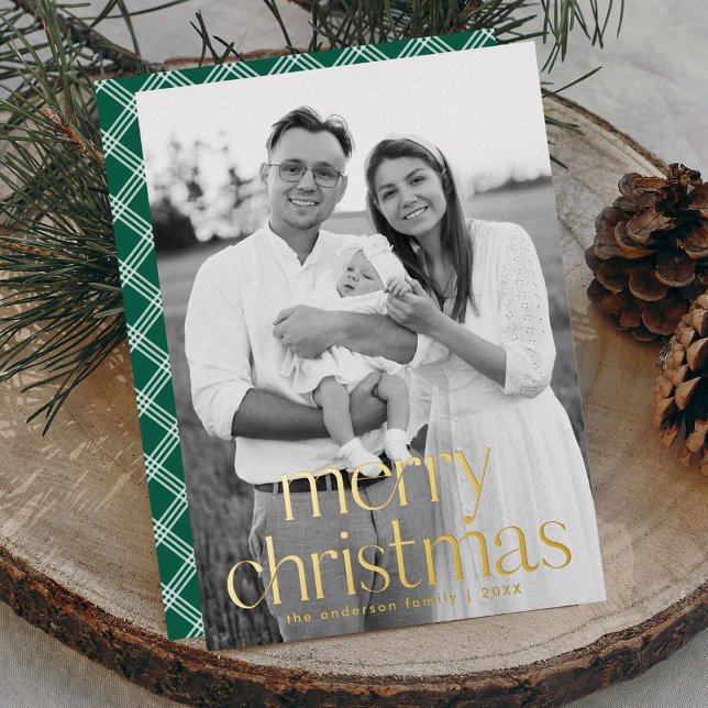 Modern Gold Typography Merry Christmas Photo (Creator Uploaded)