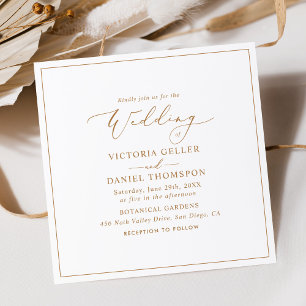 Modern Gold Typography Minimal Wedding  Invitation
