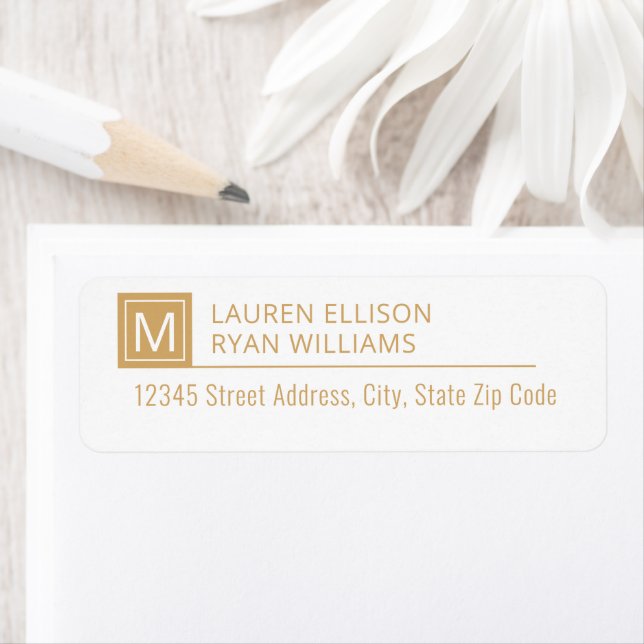 Modern Gold Typography Monogram Custom Address (Insitu)