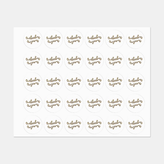 Modern Gold Typography Thank You  (Sheet)