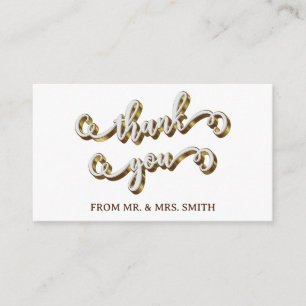 Modern Gold Typography Thank You  Paper Napkin Enclosure Card
