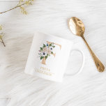 Modern Gold Watercolor Flower Letter F | Monogram  Coffee Mug<br><div class="desc">Modern Gold Watercolor Flower Letter F | Monogram</div>