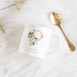 Modern Gold Watercolor Flower Letter P | Monogram  Coffee Mug<br><div class="desc">Modern Gold Watercolor Flower Letter P | Monogram</div>