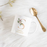 Modern Gold Watercolor Flower Letter S | Monogram  Coffee Mug<br><div class="desc">Modern Gold Watercolor Flower Letter S | Monogram</div>