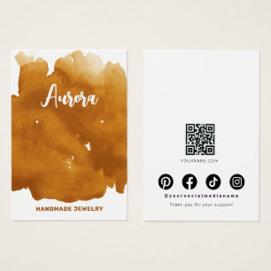 Modern Gold Watercolor Wash Jewelry Display Card