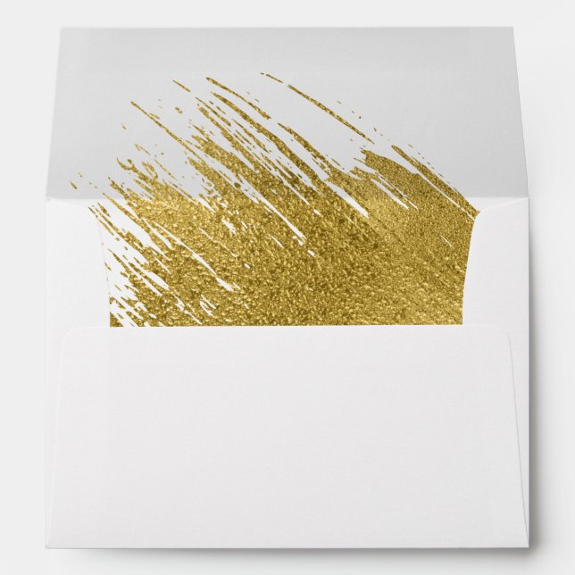 Modern Gold Wedding Invitation Envelope (Back (Bottom))