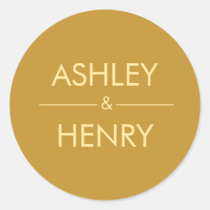 Modern Gold Wedding Sticker, Envelope Seal
