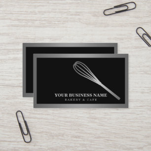 Modern Gold Whisk Bakery Business Card
