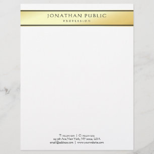 Modern Gold White Elegant Professional Template Custom Letterhead