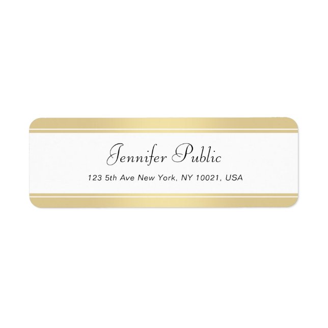 Modern Gold White Handwritten Script Elegant Clean (Front)