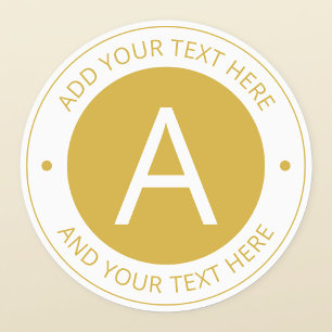 Modern Gold/White Logo Style Monogram Waterproof