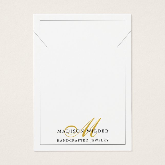 Modern Gold White Monogrammed Jewellery Necklace (Front)