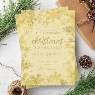 Modern Gold Winter Wonderland Christmas  Invitation