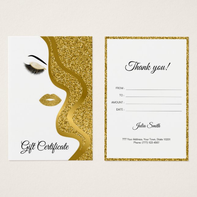Modern Gold with Glitter Effect  (Front & Back)