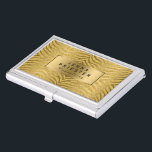 Modern Gold Zebra Stripes & Glitter Pattern Business Card Holder<br><div class="desc">Elegant modern gold glitter and sparkles with gold abstract zebra stripes animal print pattern. Fully customisable business card-holder template. Matching business card available, and any matching product you like but can't find it. If you need any help customising, changing colour, or anything else to any of my designs, contact ArtOnWear...</div>