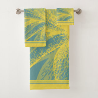 Modern  Goldden Flower Paint 1 by RD Bath Towel Set