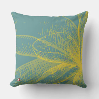 Modern  Goldden Flower Paint 1 by RD Cushion