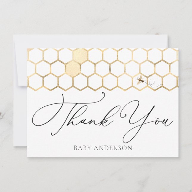 Modern Golden Bee Thank You (Front)