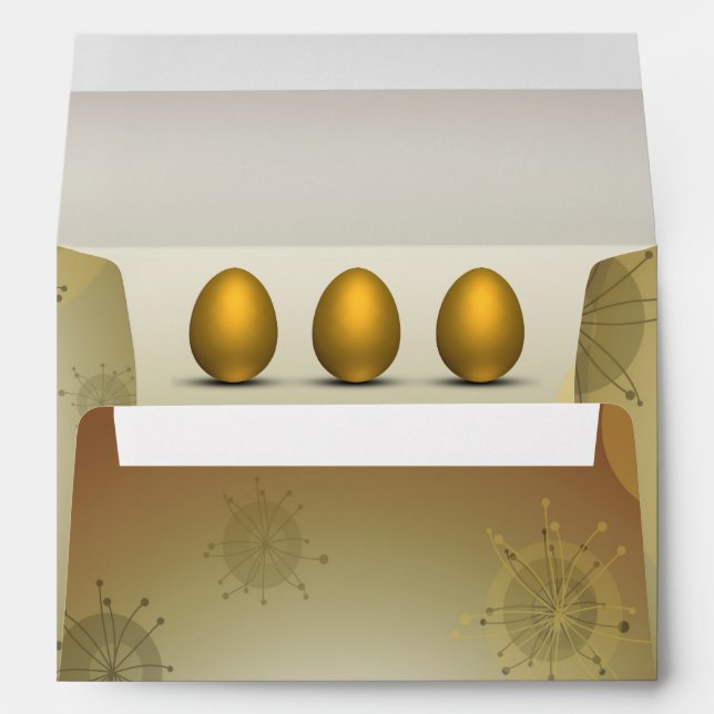 Modern Golden Easter Eggs Envelope (Back (Bottom))