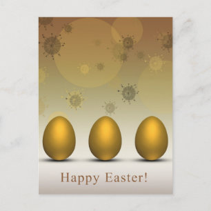 Modern Golden Easter Eggs Holiday Postcard