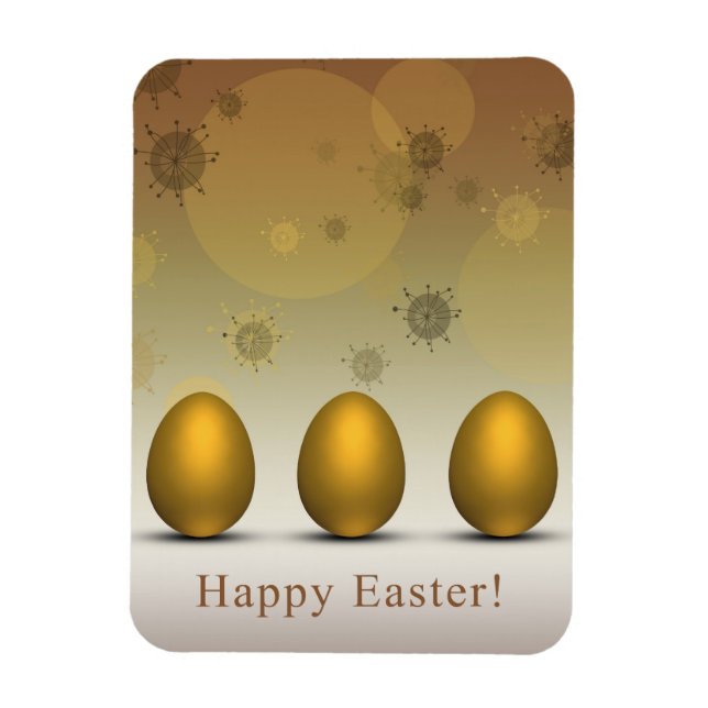Modern Golden Easter Eggs Magnet (Vertical)
