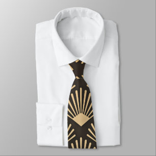 Modern Golden Gatsby pattern Tie