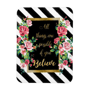 Modern golden inspirational quote magnet