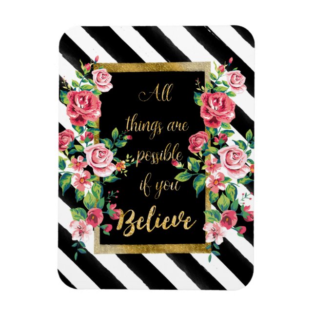 Modern golden inspirational  quote magnet (Vertical)