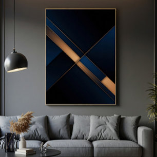 Modern Golden Intersection Canvas Print