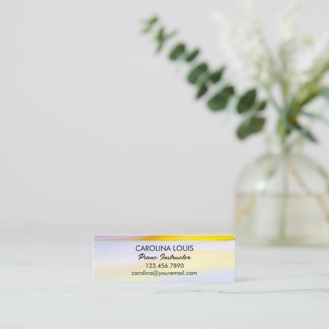 Modern Golden Ray Abstract Mini Business Card (Standing Front)