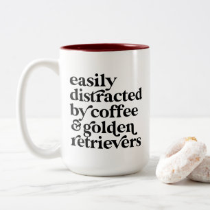 Modern Golden Retriever Lover Personalized Two-Tone Coffee Mug