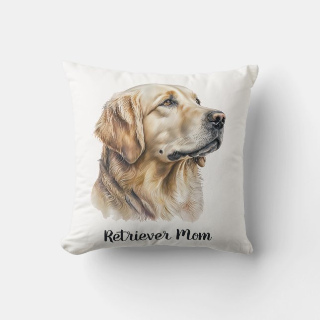  Modern Golden Retriever Pet Dog Personalised Cushion (Front)