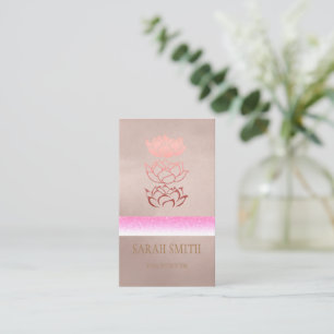 Modern golden rose lotus business card