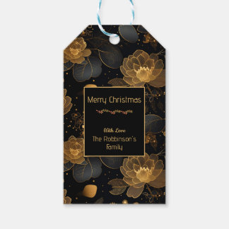 Modern golden roses custom name gift tags