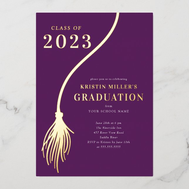Modern Golden Tassel Graduation  (Front)