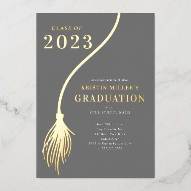 Modern Golden Tassel Graduation  (Front)
