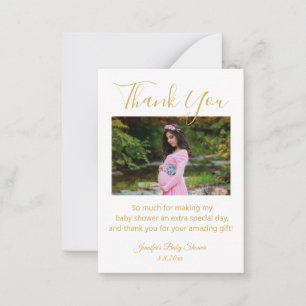 modern golden thank you baby shower photo budget card