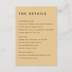 Modern Golden Yellow Editorial All Caps Enclosure Card