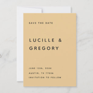 Modern Golden Yellow Editorial All Caps Save The Date