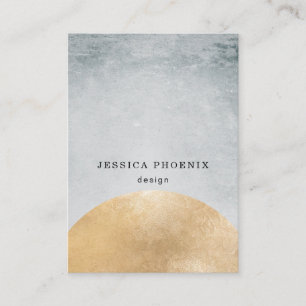 Modern Goldener Kreis Aquarell Grau Schwarz Business Card